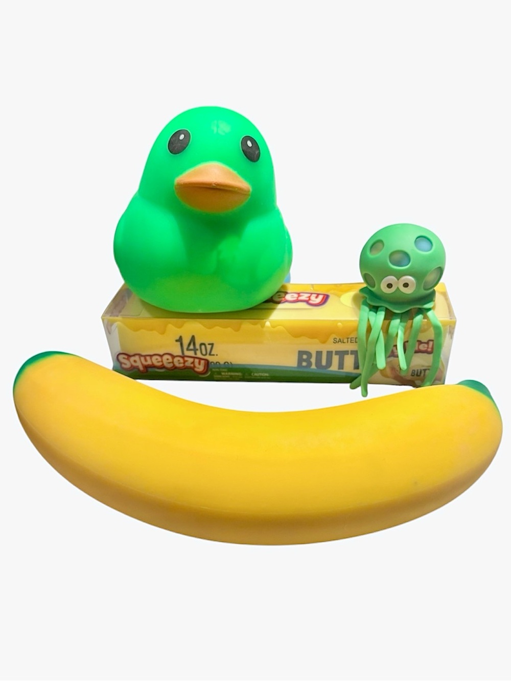 Squishy Butter Duck Banana Octopus Sunny Days Jumbo Squeezy Fidget Toy Lot